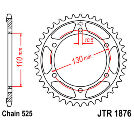 Couronne JT SPROCKETS acier standard - 525
