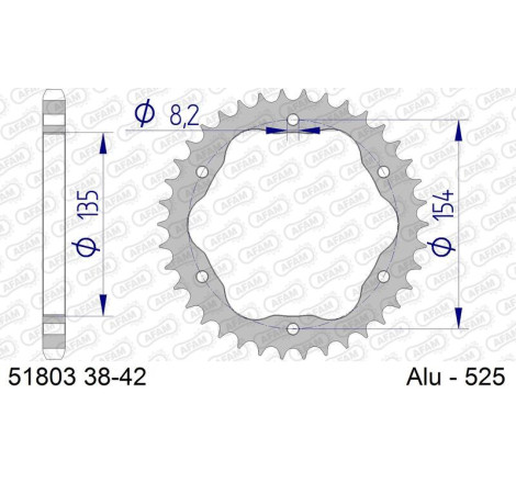 Couronne AFAM alu standard - 525