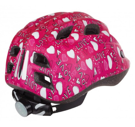 Casque junior Love avec lumière POLISPORT Led taille S 52/56 cm