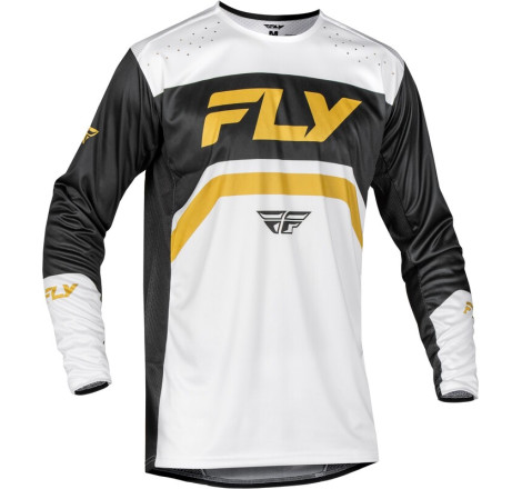 Maillot vélo FLY RACING Rayce - blanc/noir/or