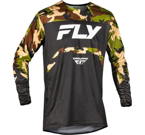 Maillot vélo enfant FLY RACING Rayce -  noir/camo