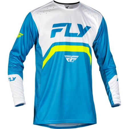 Maillot vélo enfant FLY RACING Rayce - bleu/blanc/vert citron