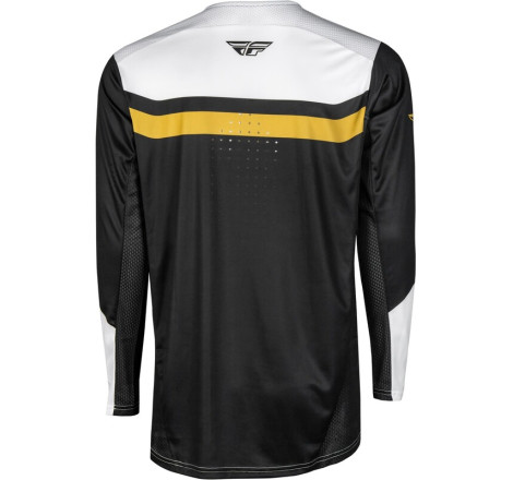 Maillot vélo enfant FLY RACING Rayce - blanc/noir/or