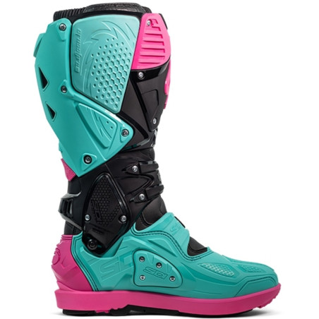 Bottes SIDI Crossfire 3 SRS pointure 47 - noir / Menthe / rose