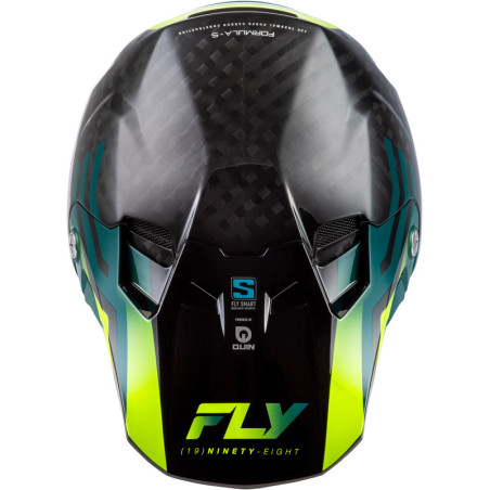 Casque FLY RACING Formula S Carbon Byte – Black Carbon/Teal/Lime, Taille L