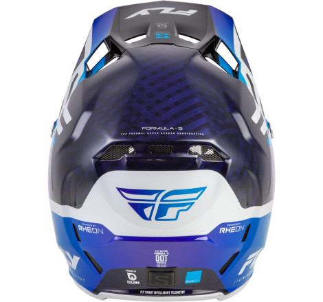Casque FLY RACING Formula S Carbon Byte – Blue Carbon/blanc, Taille L