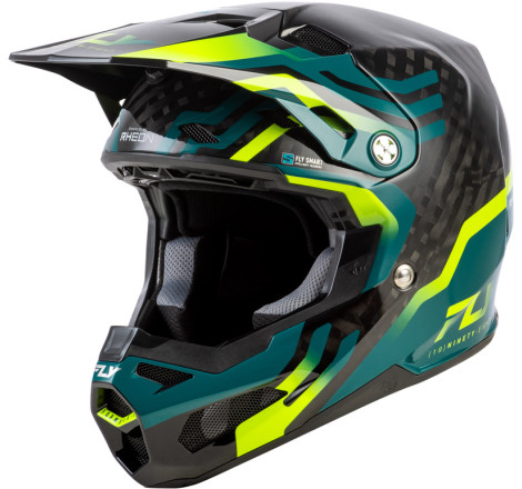 Casque FLY RACING Formula S Carbon Byte – Black Carbon/Teal/Lime, Taille S