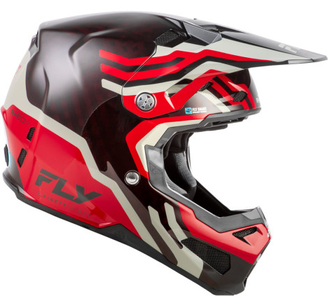 Casque FLY RACING Formula S Carbon Byte – Red Carbon/gris, Taille L