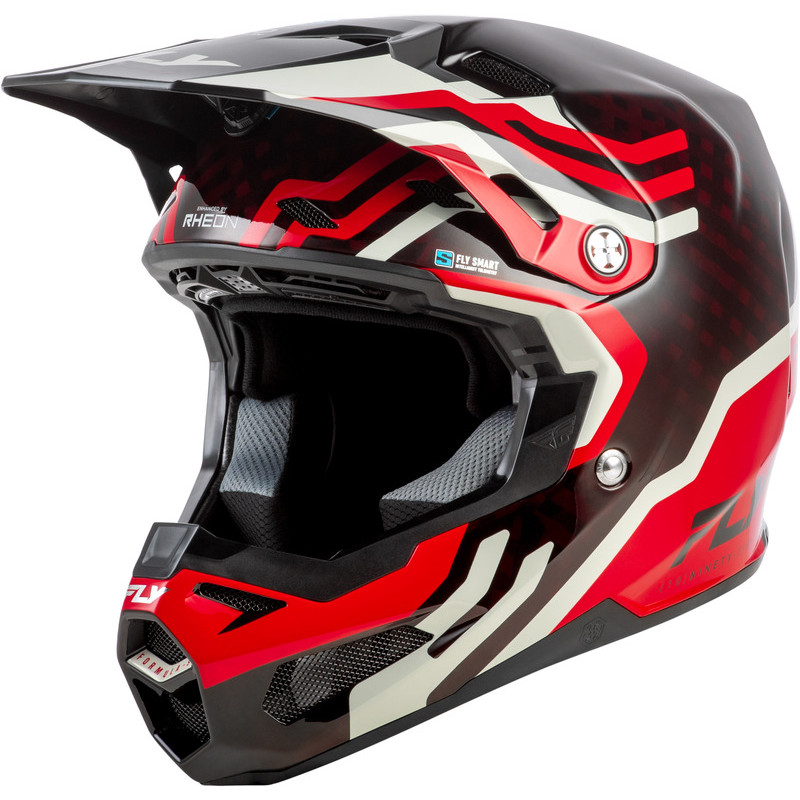 Casque FLY RACING Formula S Carbon Byte – Red Carbon/gris, Taille XL