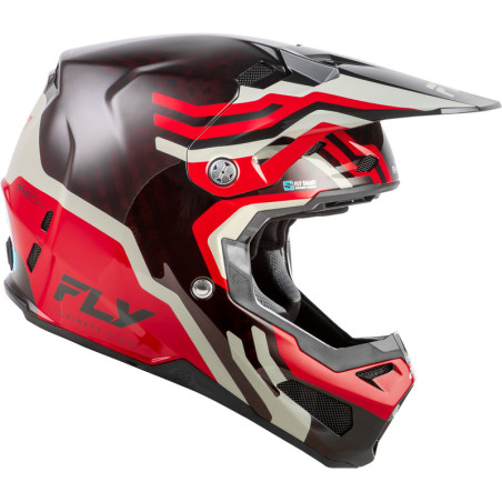 Casque FLY RACING Formula S Carbon Byte – Red Carbon/gris, Taille XL