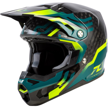 Casque FLY RACING Formula S Carbon Byte – Black Carbon/Teal/Lime, Taille M