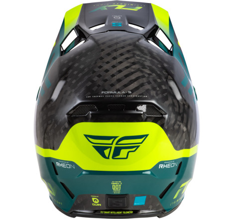 Casque FLY RACING Formula S Carbon Byte – Black Carbon/Teal/Lime, Taille M