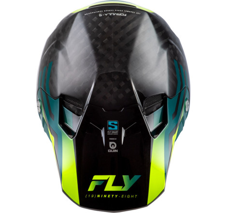 Casque FLY RACING Formula S Carbon Byte – Black Carbon/Teal/Lime, Taille M