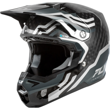 Casque FLY RACING Formula S Carbon Byte – Black Carbon/gris/argent, Taille XL