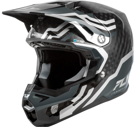 Casque FLY RACING Formula S Carbon Byte – Black Carbon/gris/argent, Taille XL