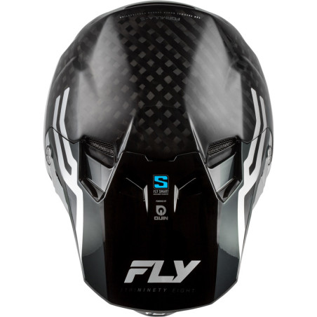 Casque FLY RACING Formula S Carbon Byte – Black Carbon/gris/argent, Taille XL
