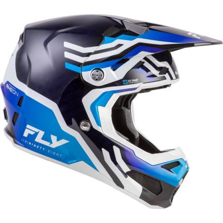 Casque FLY RACING Formula S Carbon Byte – Blue Carbon/blanc, Taille XL