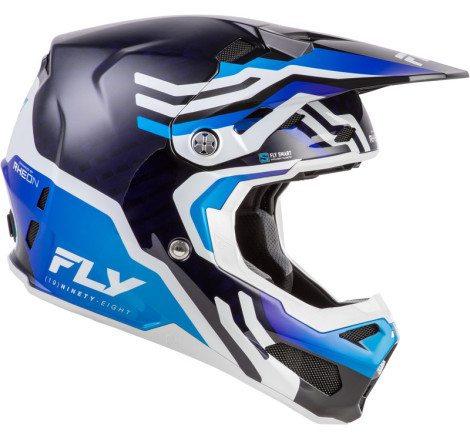 Casque FLY RACING Formula S Carbon Byte – Blue Carbon/blanc, Taille S