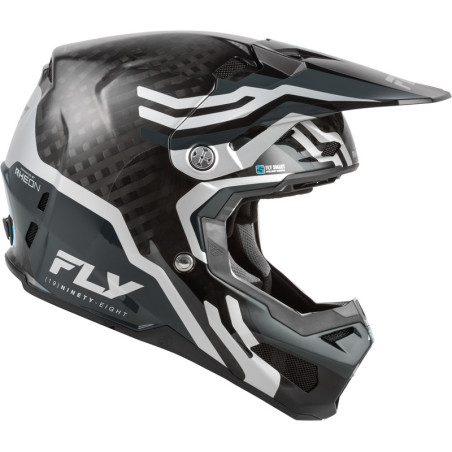 Casque FLY RACING Formula S Carbon Byte – Black Carbon/gris/argent, Taille M