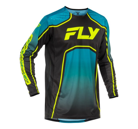 Maillot vélo FLY RACING Rayce - Teal/noir/Lime