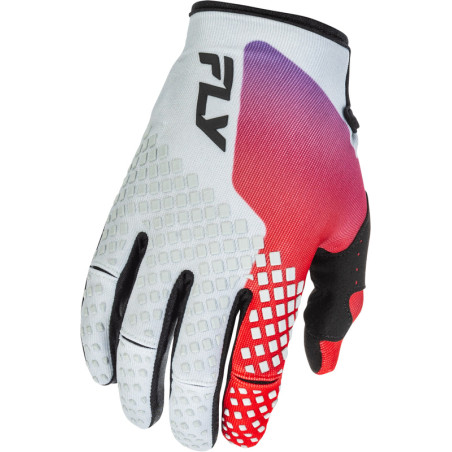 Gants enfant FLY RACING Kinetic Taille YL - gris/rouge/violet/noir