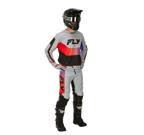 Pantalon FLY RACING Kinetic Taille 38 - gris/rouge/violet/noir