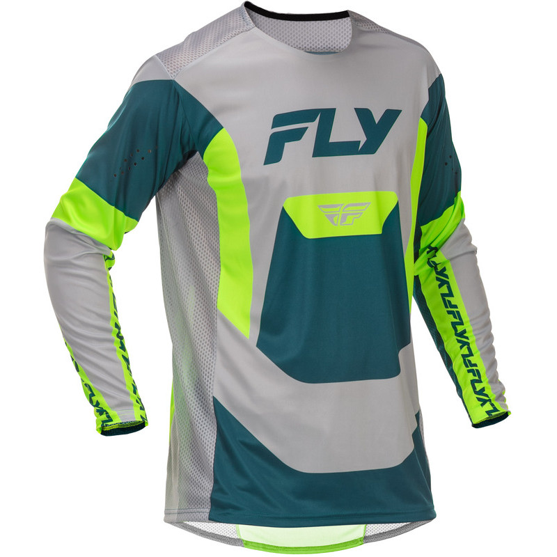 Maillot FLY RACING Lite Taille L - gris/Lime/Teal