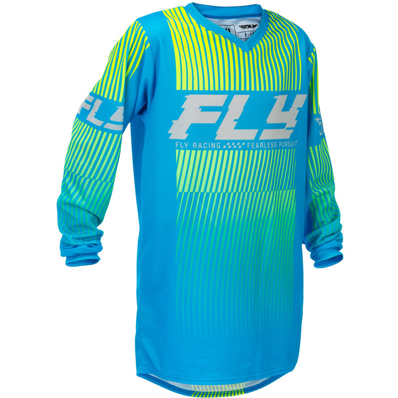 Maillot enfant FLY RACING F-16 Taille YXL - bleu/jaune