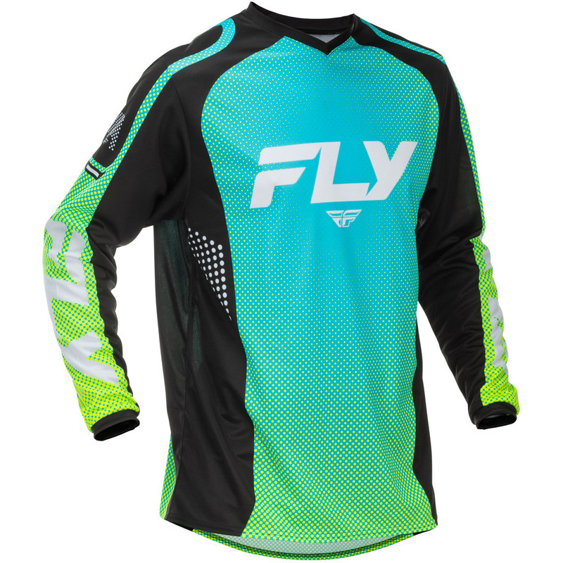 Maillot FLY RACING F-16 Taille XL - Aqua/noir/blanc