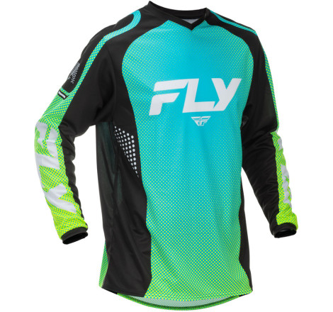 Maillot FLY RACING F-16 Taille S - Aqua/noir/blanc