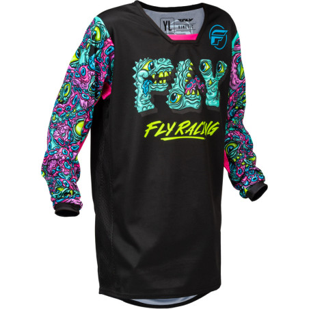 Maillot enfant FLY RACING Kinetic Mutant Taille YL - noir/multi