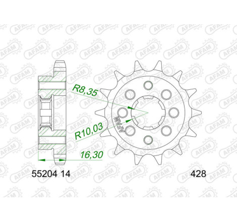 Pignon AFAM acier standard 55204 - 428