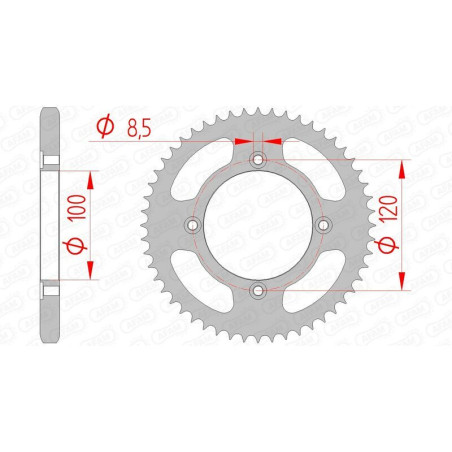 Kit chaîne AFAM 428M 12/50-132 - couronne standard