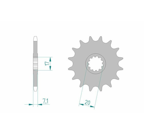 Kit chaîne AFAM 420R1 11/62-140 - couronne standard