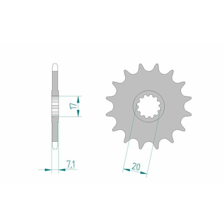 Kit chaîne AFAM 420R1 11/62-140 - couronne standard
