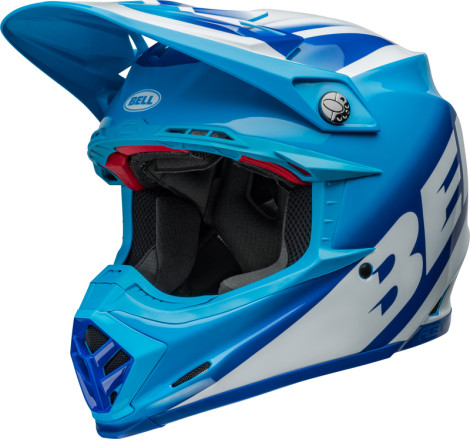Casque BELL Moto-9S Flex Taille L - Rail Gloss Blue/White