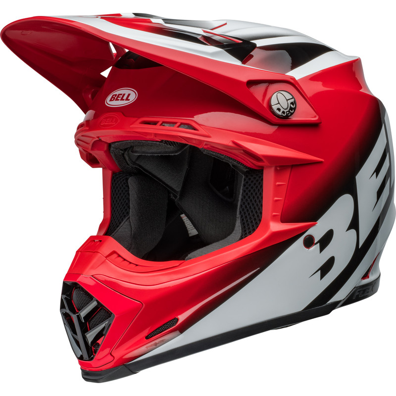 Casque BELL Moto-9S Flex Taille XL - Rail Gloss Red/White
