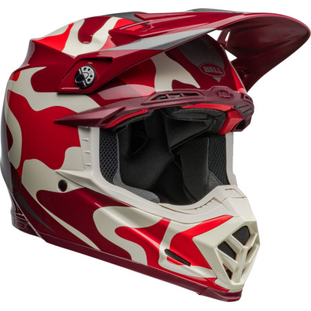 Casque BELL Moto-9S Flex Taille L - Ferrandis Méchant Gloss Red/Silver