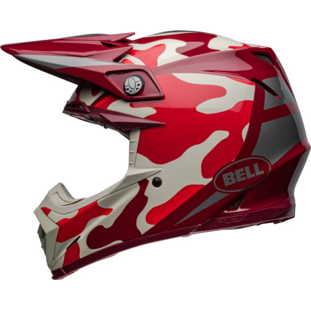 Casque BELL Moto-9S Flex Taille L - Ferrandis Méchant Gloss Red/Silver
