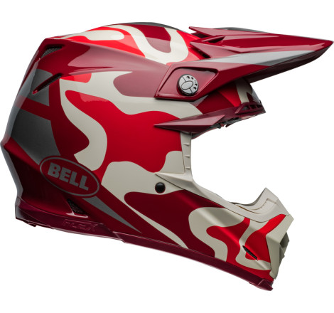 Casque BELL Moto-9S Flex Taille L - Ferrandis Méchant Gloss Red/Silver