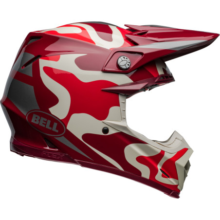 Casque BELL Moto-9S Flex Taille L - Ferrandis Méchant Gloss Red/Silver