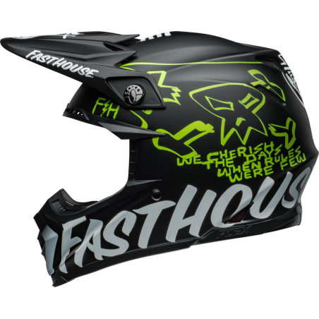 Casque BELL Moto-9S Flex Taille L - Fasthouse MC Core Matte Black/Yellow