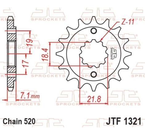 Kit chaîne EK/JT 520 SROZ2 - 14/36-108 - Couronne acier standard