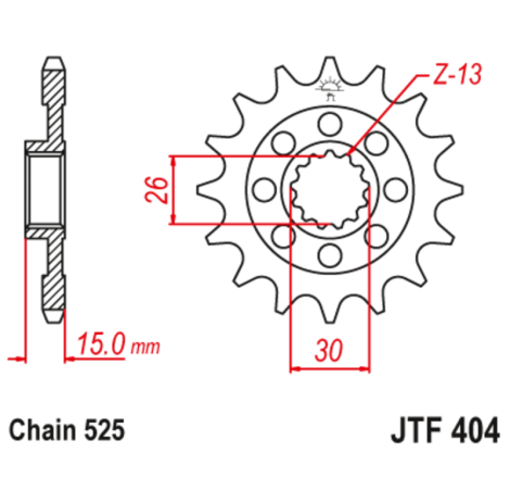 Kit chaîne EK/JT 525 ZVX3 - 17/46-122 - Couronne acier standard