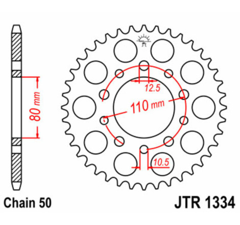 Kit chaîne EK/JT 530 SRX2 - 15/43-110 - Couronne acier standard