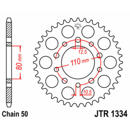 Kit chaîne EK/JT 530 SRX2 - 15/43-110 - Couronne acier standard