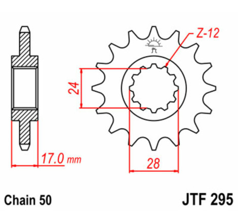 Kit chaîne EK/JT 530 SRX2 - 15/43-110 - Couronne acier standard