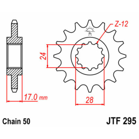 Kit chaîne EK/JT 530 SRX2 - 15/43-110 - Couronne acier standard