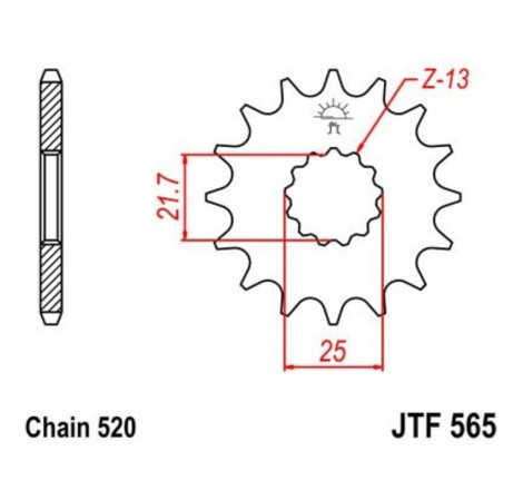 Kit chaîne EK/JT 520 MVXZ2 - 15/46-114 - Couronne acier standard