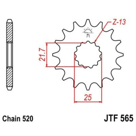 Kit chaîne EK/JT 520 MVXZ2 - 15/46-114 - Couronne acier standard